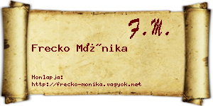 Frecko Mónika névjegykártya